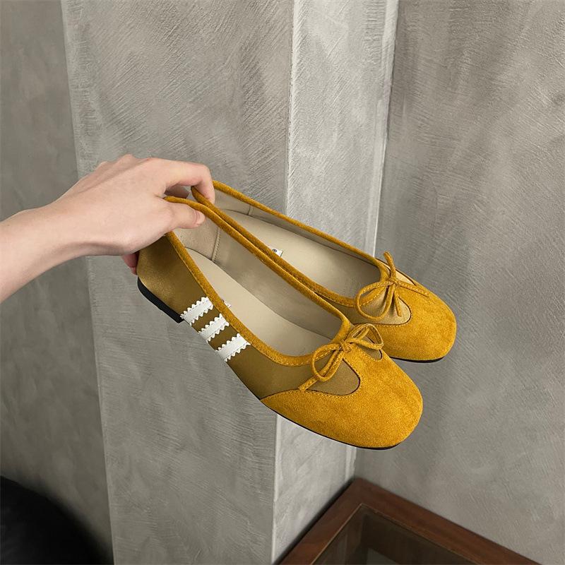 Fashion IPPEUM Ballet Sneakers Women Flats 2025 Summer New Round Toe Red Black Ballerina Shoes