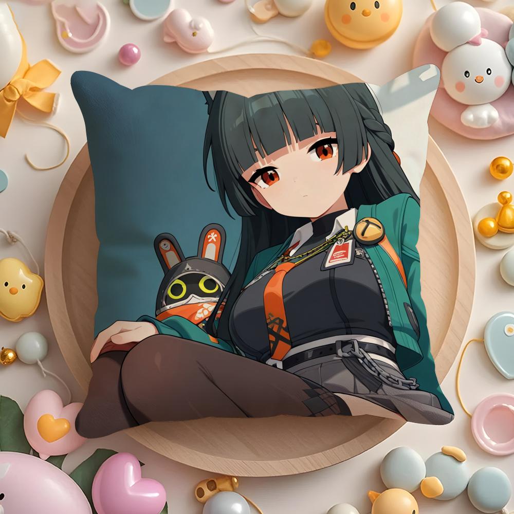 Hoshimi Miyabi Z-Zone Z-Zero Cushion Cover Plush Fabric Soft Double-Sided Printed Sofa Warm Winter Home Gift Pillow Cover