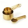 9pcs/set Stainless Steel Measuring Cup and Spoon Set, Round Baking Measuring and Seasoning Spoon