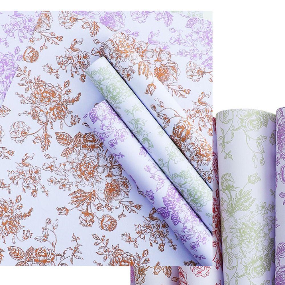 10pcs Antique Flower Packaging Paper Floral Pattern Gift Packaging Paper  Room Decor