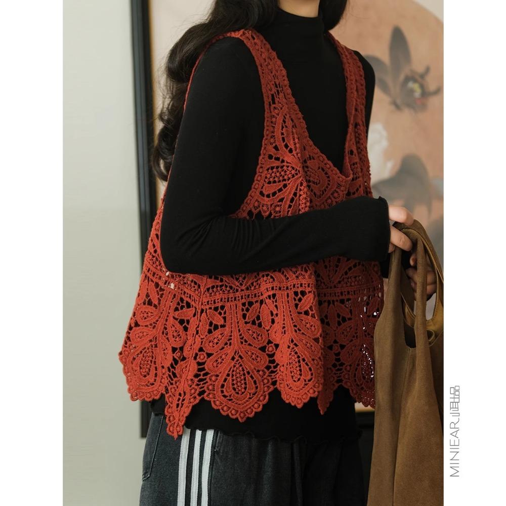 DIMANAF Sommer Damen T-Shirt Strick-T-Shirt Ärmellos Basic Weste Transparent Loch Mode Sexy Tops T-Shirts Beiläufige Lose Weiße T-Shirts