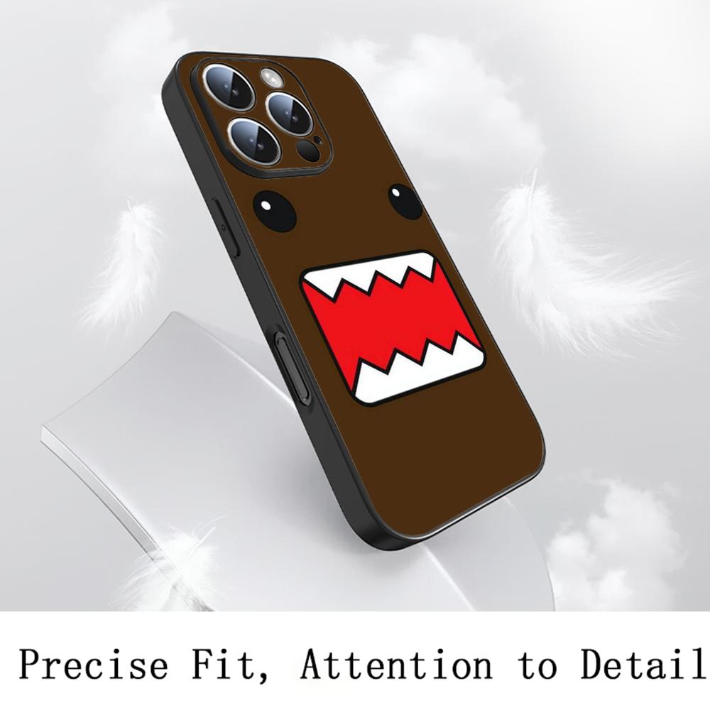 Domo kun cute cartoon anime pattern Phone Case For iPhone 17 16 e 15 14 13 12 Plus Mini Pro Max Soft black Shockproof Cover