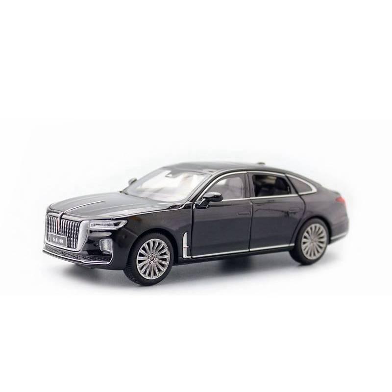 Alloy Hong Qi Car Model With Door Opening And Acousto Optic Design Gift For
