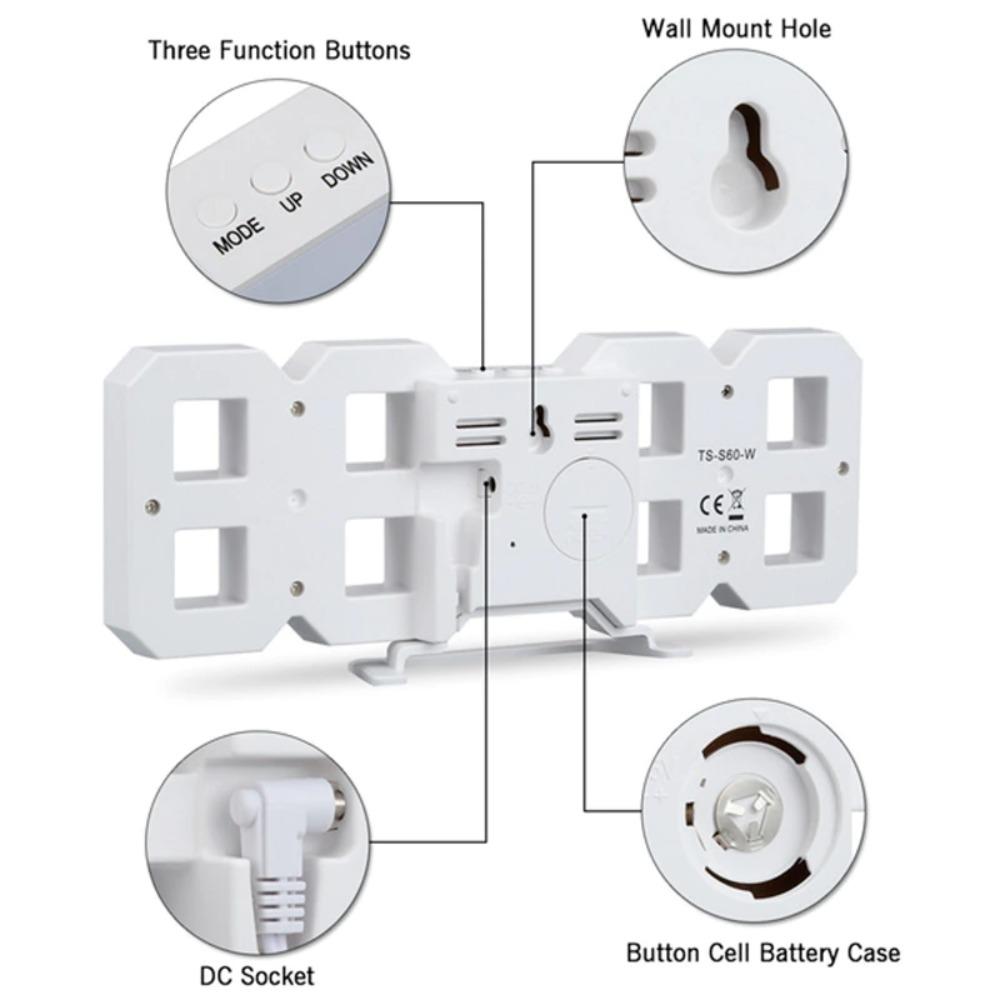 Usb Charging Night Light Desk Digital Clock LED Alarm Clock Alarm Clocks