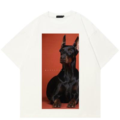 2024 Streetwear Dobermann Grafik Unisex T-Shirt Baumwolle T-shirt Unisex Tops Tees Sommer Kurzen Ärmeln T Hemd