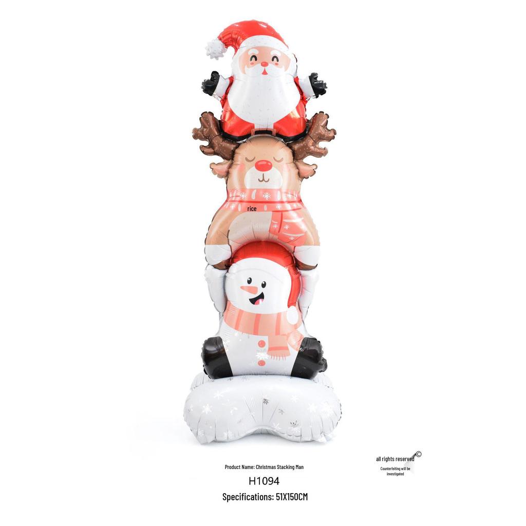Large Christmas Tree and Santa Claus Aluminum Foil Balloons for Window Display 