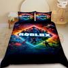 Cartone Animato Roblox Set Copripiumino 3 Pezzi Roblox Gioco Set Biancheria da Letto per Bambini Adolescenti Anime Delicato sulla Pelle Decorazione Camera da Letto