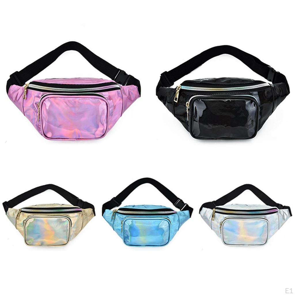 Waist Carry ,with Adjustable Strap, Resistant Shiny Chest Pocket Holographic for Cycling Women
