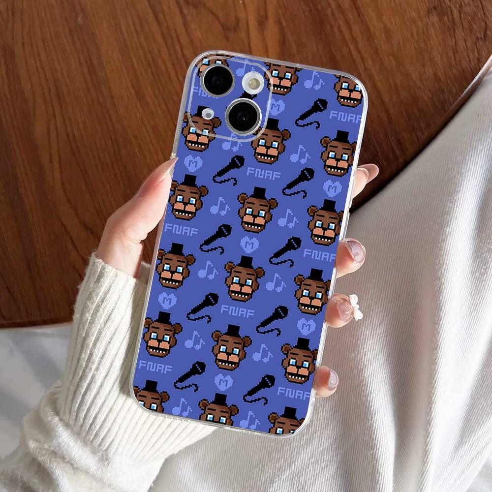 Fnaf Five-nights-At-Freddys Anime Phone Case For iPhone 17 16 15 14 13 11 12 Pro Max 16 Plus Transparent