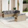 VidaXL Garden Lounge Set with Cushions 7 Pcs, Patio Sofas, Patio Furniture Set, Outdoor Furniture, Beige 3252746