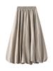 Fashion Women Long Skirts Elegant Elastic High Waist Solid A-Line Skirts Ruched Loose Casual Pleated Skirts