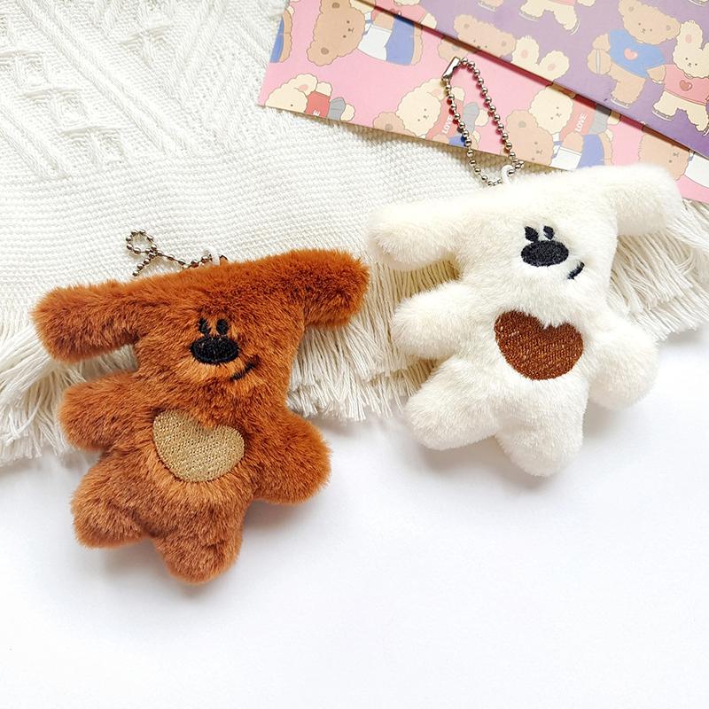 Cartoon Bear Plush Dolls Keychain Pendant Cute Plush Doll Toy Fashion Kawaii Soft Stuffed Bag Decorations Accessories Gifts