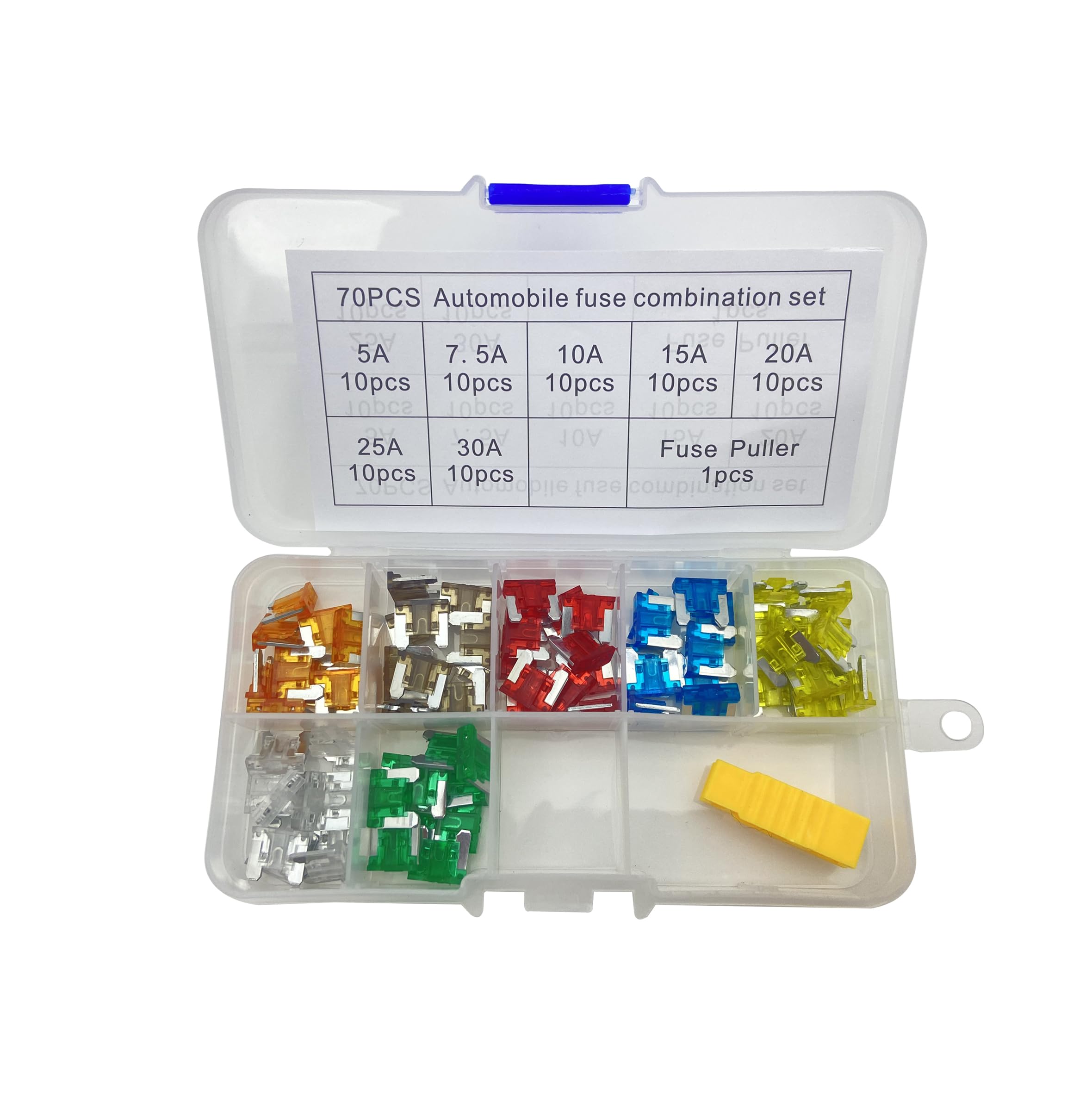 Car Fuse Set of 70, 5A7.5A10A15A20A25A30A Fuse, Low Profile Fuse,