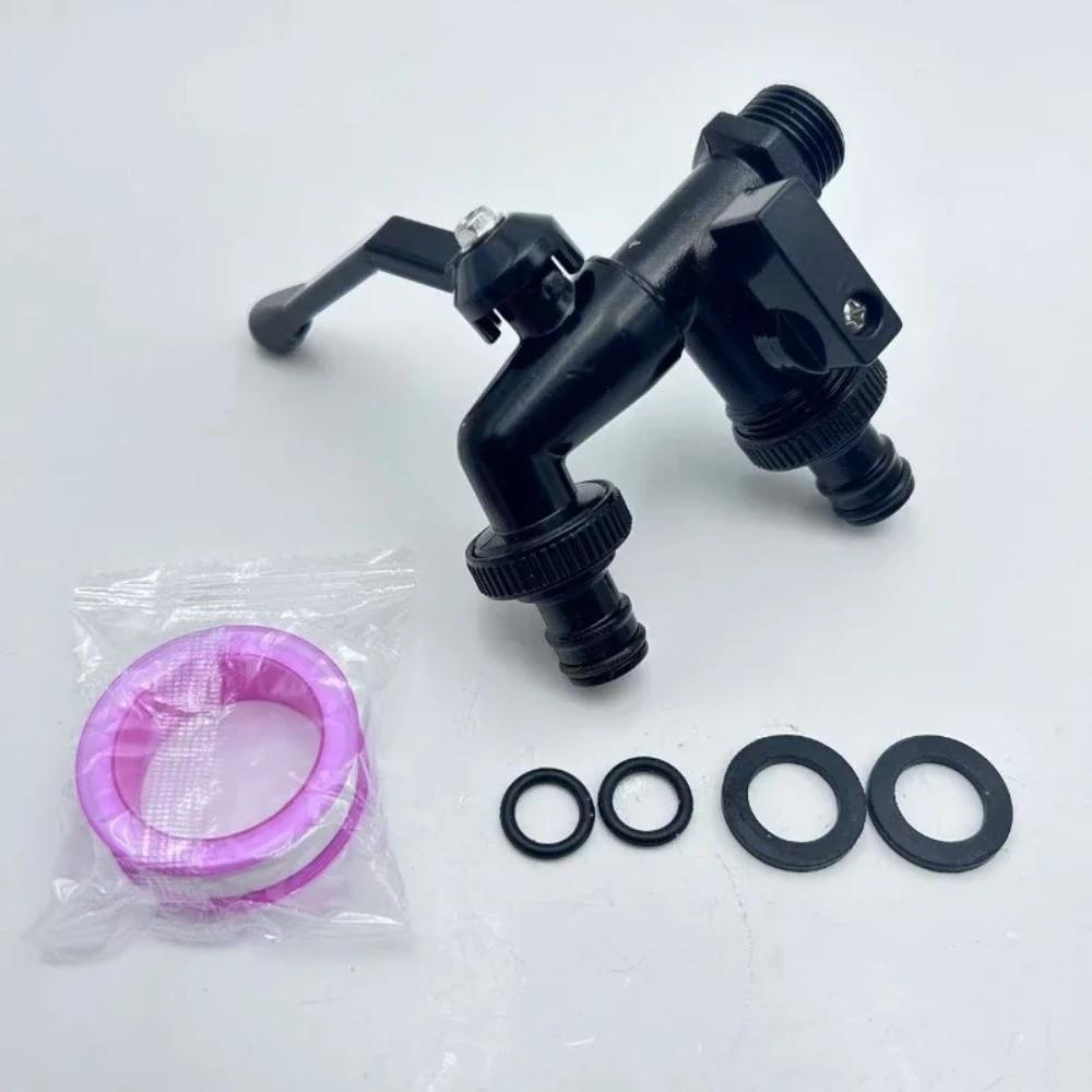 1/2 Inch Inlet Garden Faucet Black Paint Bibcock Rust-Proof Double Outlet Faucet  Outdoor Garden