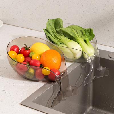Multi-functional Drain Basket Kitchen Sink Strainer Washing Storage Basket Fruit Washing Tray Veggie Cleaning Basin Fruit Plate