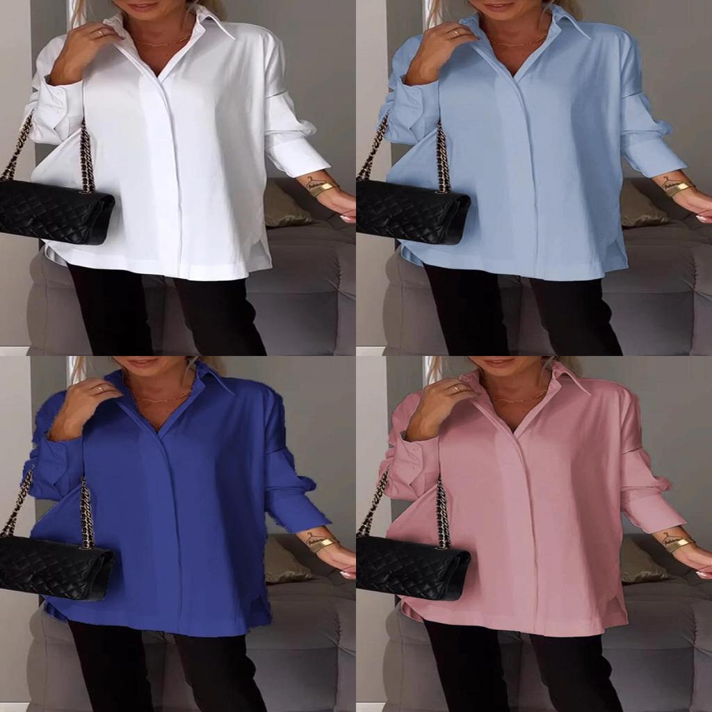 Minimalist Polyester Blouse With Puff Sleeves For Casual Spring Wear