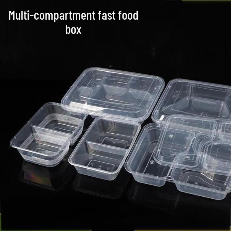 Disposable Rectangular Multi-Compartment Meal Prep Containers