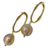Unique Natural Wrinkled Edison Pearl Earrings Light Luxury Ear Jewelry 2024 New Trendy Foreign Style Stud Earrings Pendant