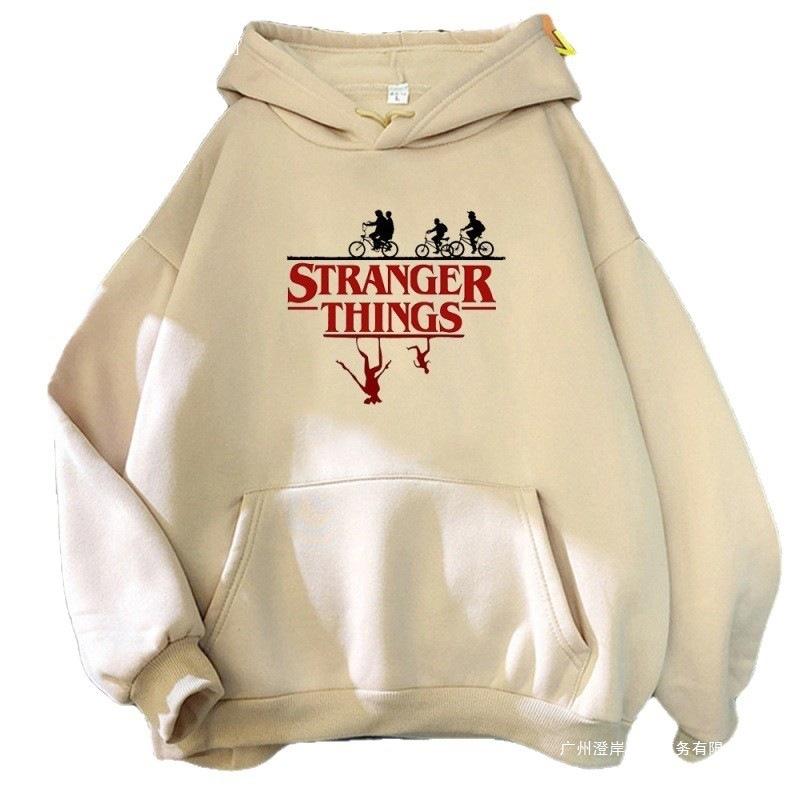 Stranger Things Print Pullover Hoodie Fleece Jacket Sweatshirt Unisex Loose Warm Hooded Top