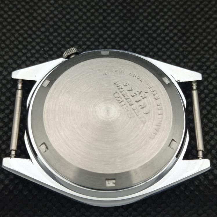 REFURBISHED VINTAGE SEIKO 5 AUTO 7019A JAPAN MENS D/D BLACK WATCH 593c-a314849-2