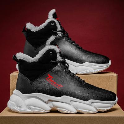 Outdoor Running Sports Leisure Shoes Winter High Top Cotton Shoes Men's Fashion Plush Warm Comfortable Anti Slip Snow Shoes