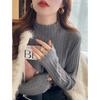 Autumn and Winter Women's Wooden Ear Bottoming Sweater, Fashionable New Half-high Collar Women's Long-sleeved Thick Sweater 2618#