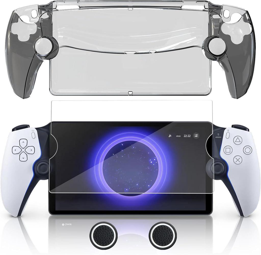 PS5 Streaming Handheld Crystal Set: P5 PORTAL Case, Tempered Screen Film & Joystick Caps
