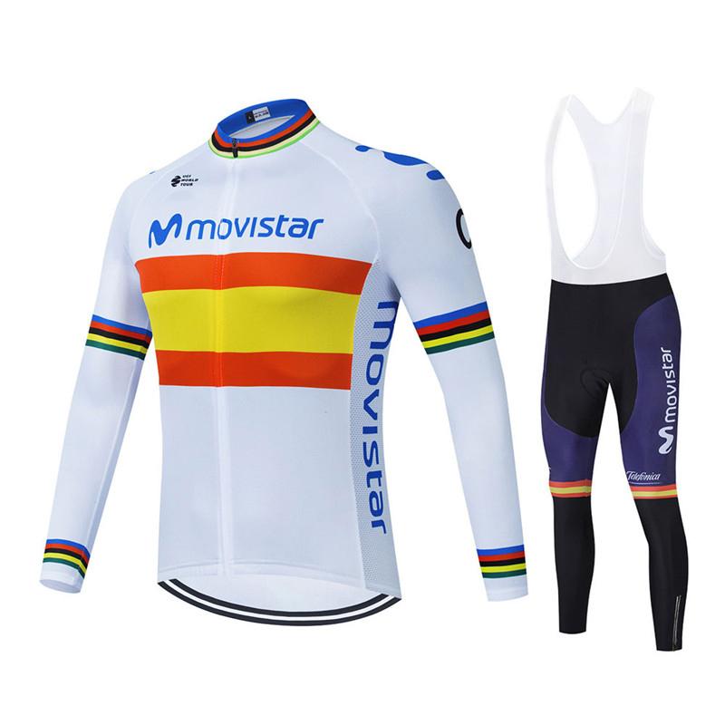 2026 Movistar Team Dlouhý rukáv Cyklistické dresy Ropa Ciclismo Maillot Cyklistické oblečení Prodyšné Mtb Kolo Cyklistické oblečení