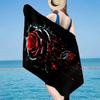 Gothic Rose Artwork Beach Towel, Super Soft Microfiber, Gift for Her/Him, Birthday, for Pool, Beach, Travel, Home Decor Fan gifts