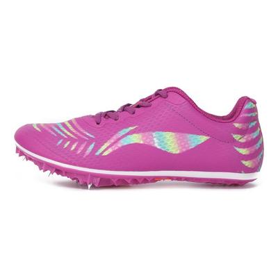 Li Ning Track Sprint Spikes Non-Slip Wear-Resistant Breathable Low-Top Running Shoes Unisex Sneakers Purple LJJO114-4