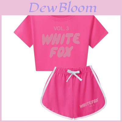 Conjunto de Algodón Blanco con Estampado de Letras para Niños, Manga Corta y Pantalones Cortos, Tejido Cómodo para Niños Activos