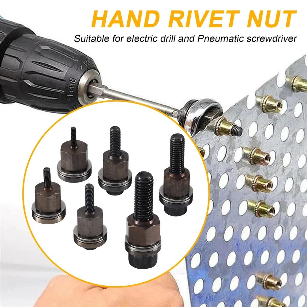 1PC M3 M4 M5 M6 M8 M10 M12 Hand Rivet Nut Gun Head Nuts Simple Installation Riveter Rivnut Tool Accessory For Nuts