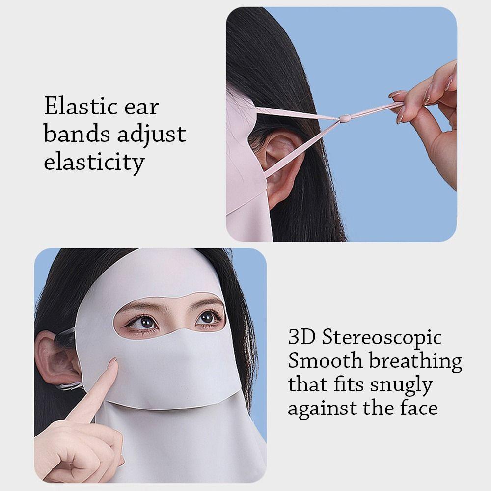 Ice Silk Mask Sun Protective Scarf UV Protection Integrated Facial Cover  for Women