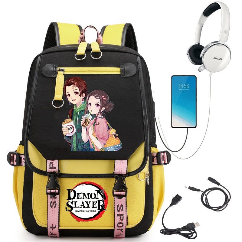 Demon Slayer Anime-Peripherie Rucksack stilvoller Anime-Themen-Schülerrucksack 0084