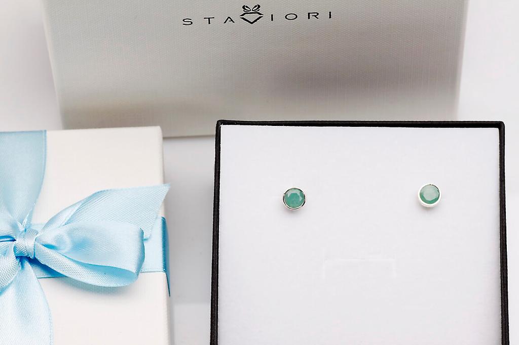 Silver Earrings With Natural Emeralds - Kds4394