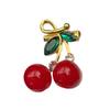Bright Cherry Fruit Brooch For Women Fashion Accessory Strong Alloy Great For Casual Outings And Special Event