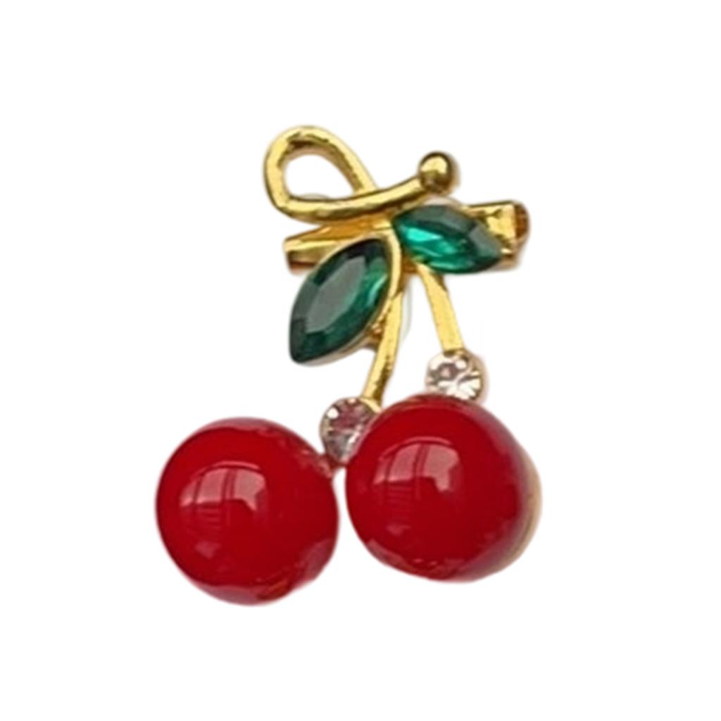 Bright Cherry Fruit Brooch For Women Fashion Accessory Strong Alloy Great For Casual Outings And Special Event