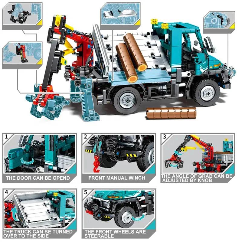 Techinical Mechanical Farm Engineering Car Building Blocks Unimog Truck Model Bricks Toys for Kids Birthday Gift