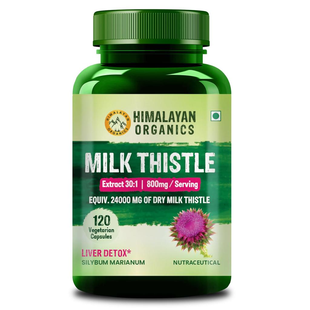 Vlado's Himalayan Organics Milk Thistle Extract 800mg 120 Vegetarian Capsules Liver Detox Support for Men and Women