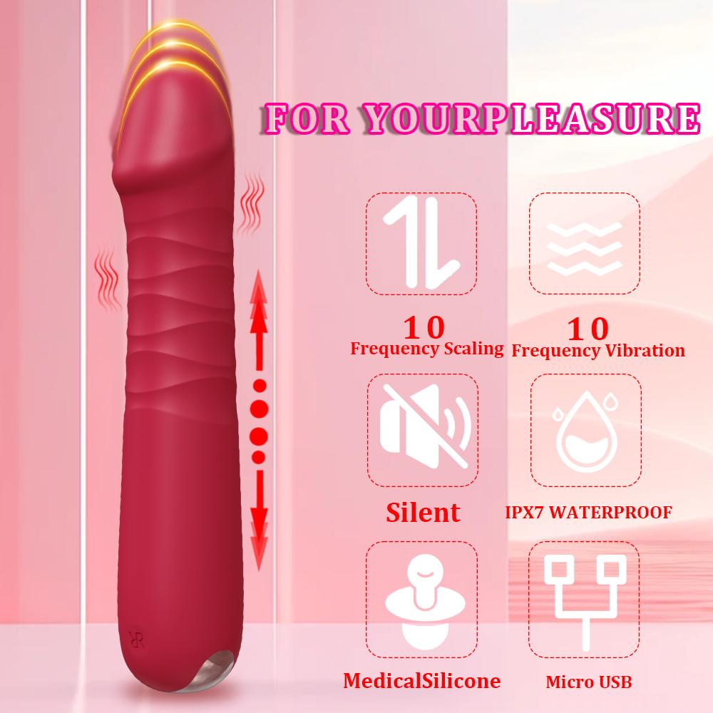 Automatic Telescopic Dildo Vibrator Powerful G Spot Vagina Stimulator Female Nipple Clitoris Masturbator Adult Sex Toy For Women