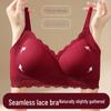 Threaded Lace Hem Push-Up Wireless Bra with Invisible Support