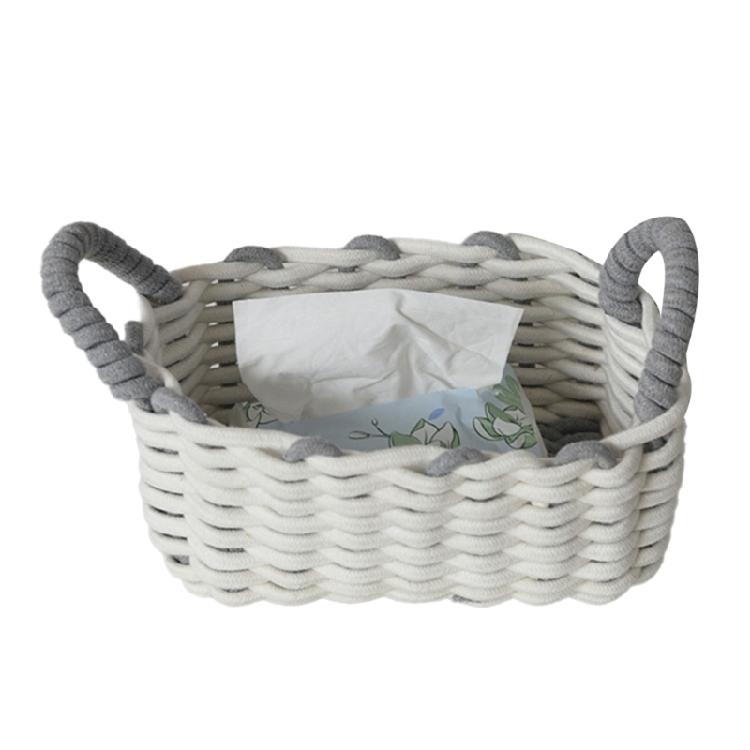 Trendy Handmade Small Cotton Rope Storage Baskets with Handy Organizers Home Accessory for Any Room Organization