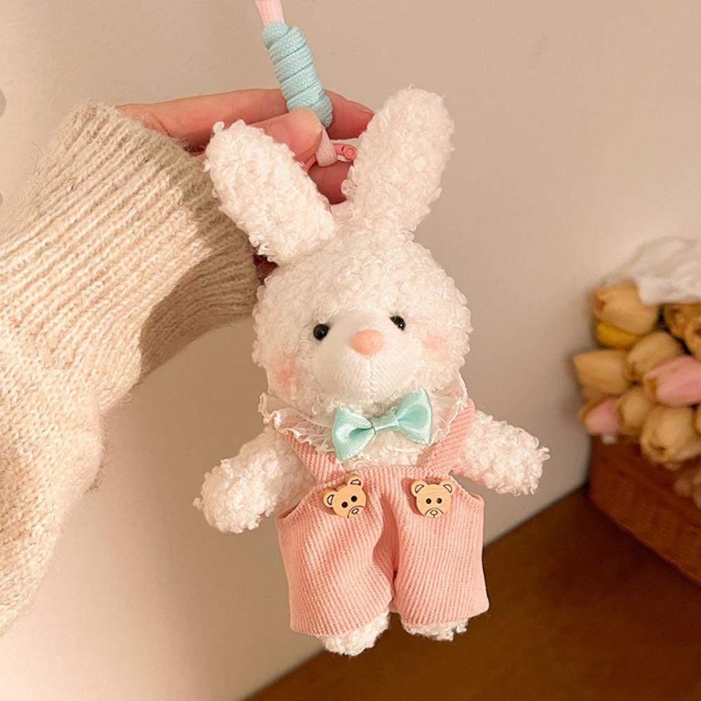 Cute Plush Doll Keychain Hanging Plush Rabbit Key Ring Creative Bear Plush Pendant  Daily Use
