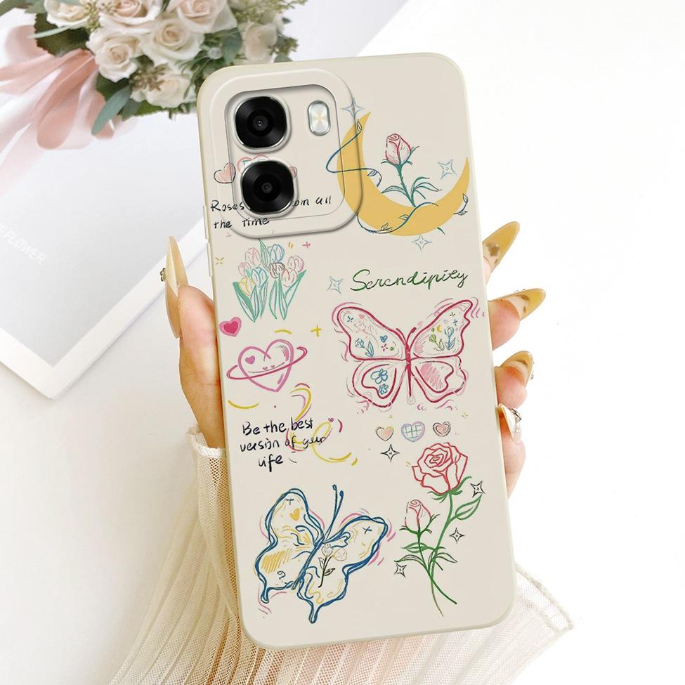 For Oppo A6x 4G CPH2819 5G CPH2783 Phone Case For Oppo A6x Cover Cute Kawaii Luxury Fashion Flowers Cool Painted Silicone Casing