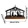 Christmas Candle Holder Metal Nativity Scene Candlesticks Decorative Candle Stand Holiday Candle Holder With Wood Base For