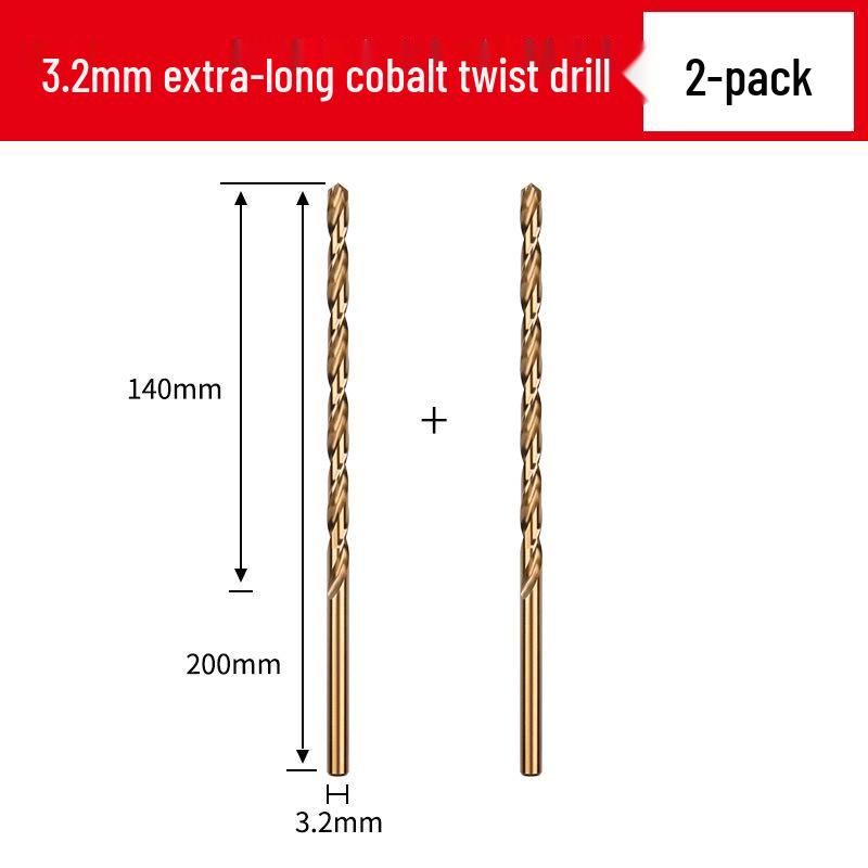 Cobalt Extra-Long High-Strength Alloy Twist Drill Bit for Stainless Steel and Woodworking