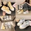 Fashion New 2025 Women's Thick Bottom Canvas Shoes Casual Two-Way Wear Spring Autumn Fashion Flat Heel Adult Polyurethane Footwear