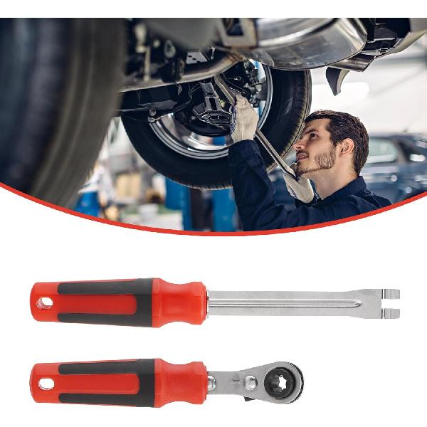 Slack Adjuster Tool Set – 5/16' Double Square Reversible Ratcheting Wrench, Reversible Mechanism For Easy Adjustments – Durable, Precision Slack