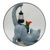 Resin Cat Elf Solar Ornament Creative Cute Animal Statue Light Waterproof Vivid Garden Figurines Sculptures Lamp Birthday