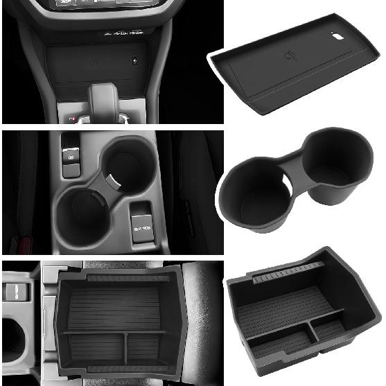 BIBIBO For 2025 Subaru Forester Center Console Organizer 2025 2026 Subaru Forester Console Armrest Tray+Cup Holder +Wireless Charging Mat 2025